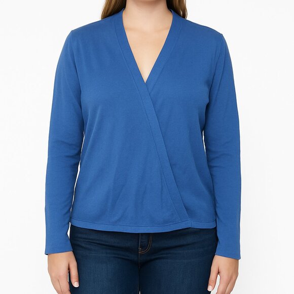J. Jill‎ Linen Blend Cardigan Open Front Lightweight Blue Sweater Size M - Picture 1 of 8